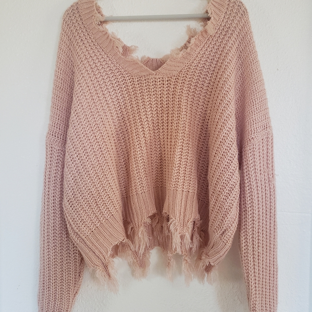 off the shoulder knit sweater